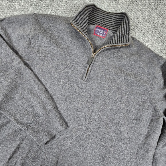 UNTUCKit Other - UNTUCKit Mens Grey 100% Extra Fine Merino Wool 1/4 Zip Sweater XL